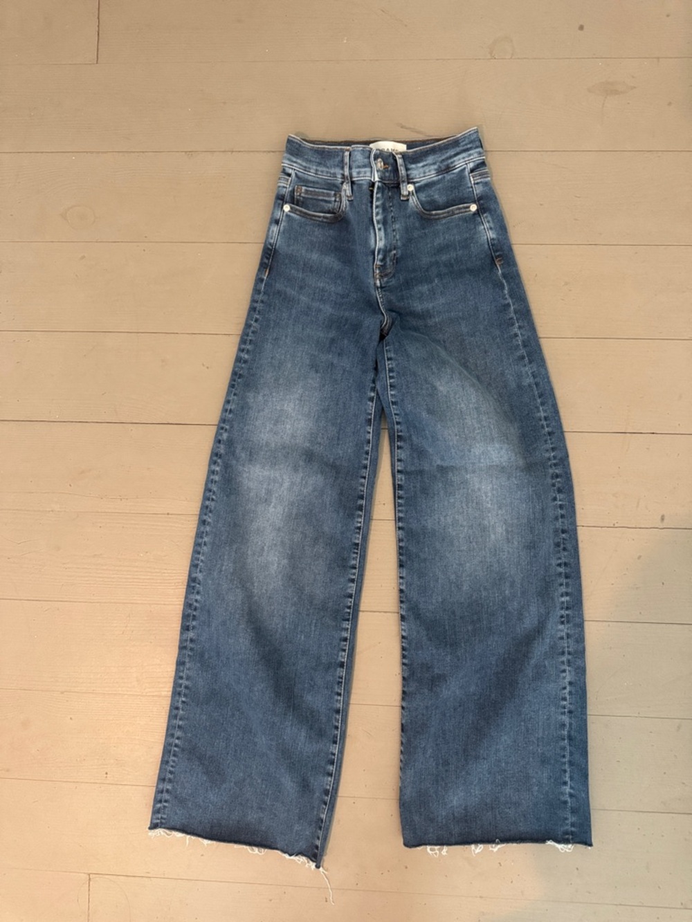 Wide Leg High-Rise Blue Jeans